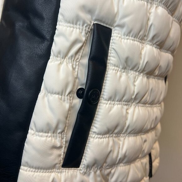 NWT Marc New York White with Black Faux leather paneled Zip Vest, Size Small - Picture 4 of 12
